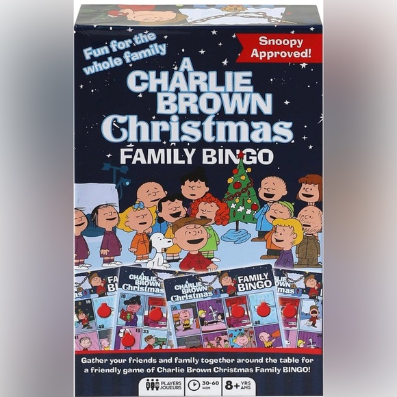 NEW Peanuts Charlie Brown Christmas Family Bingo Card Game Snoopy Lucy Linus - Picture 2 of 6